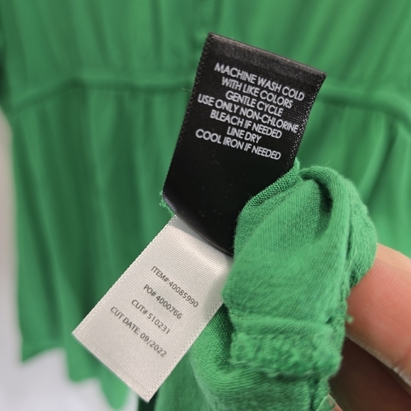 Torrid Shirt Womens 2 Kelly Green Flutter Criss Cross Strappy Babydoll Sharkbite - Picture 9 of 12